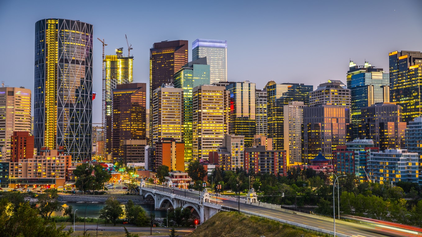 Calgary Skyline At Dusk